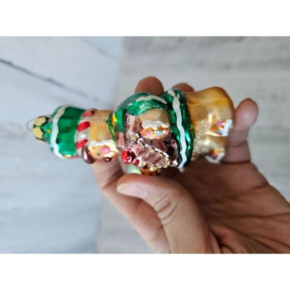 Santa snowman gingerbread ornament red Xmas tree lot set - Picture 5 of 13